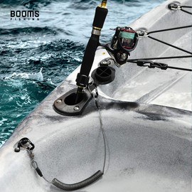 Booms Fishing T02 Fishing Pole Tether, Kayak Paddle Leash, Paddle Board Fishing Accessories, Heavy Duty Fishing Lanyard for Fishing Tools/Rods/Paddles, Black 2pcs