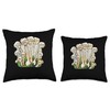 Enoki Mushrooms Stained Glass Throw Pillow