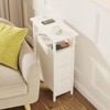 TRIFEBLE End Table with Charging Station, Narrow Side Table with