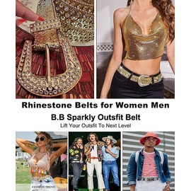 VXRXAL Men Women Rhinestone Belt Western Bling Studded Design Leather Diamond Fashion Belt for Jeans designer luxury hip hop cowboy belt