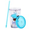 Cute Tumbler with Lid and Straw Double Wall Insulated Acrylic
