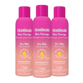 Skintimate Skin Therapy Gel de afeitado de piel seca para mujeres, paquete de 3 | Crema de afeitar Skintimate para mujeres, crema de afeitar para muje