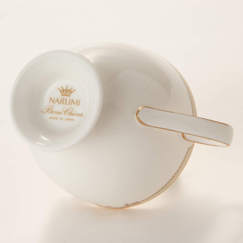 Narumi 51060-2491 Cup Saucer, Fine Pearl Accent Arabesque Gold, Gold,