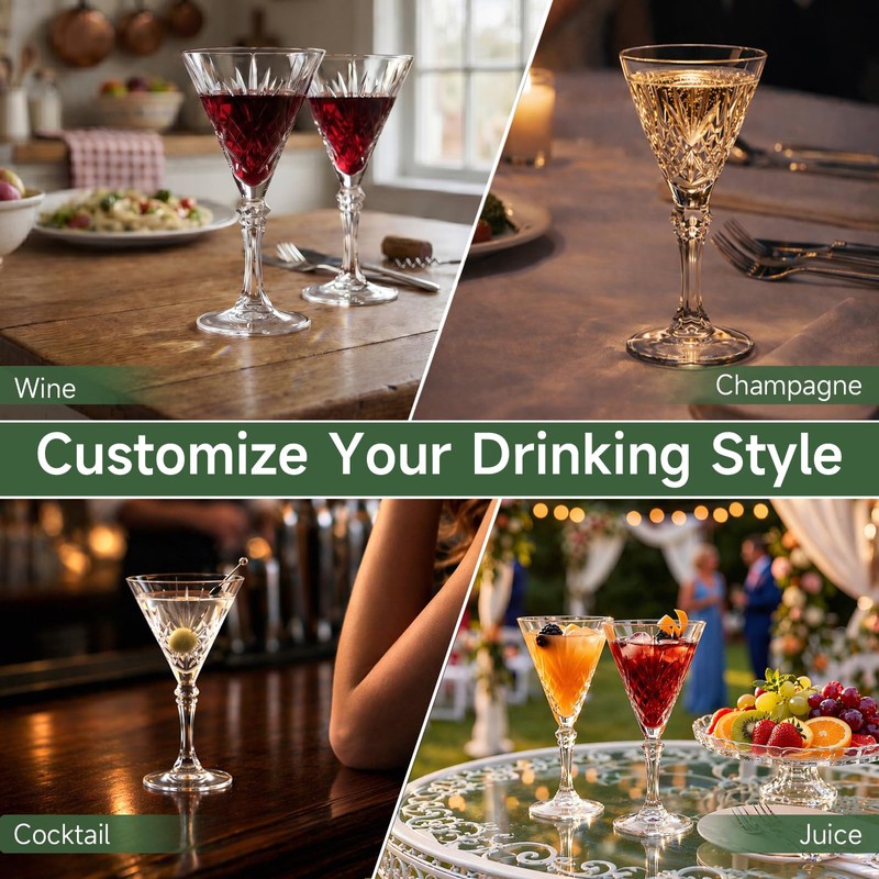 Plastic Martini Glasses 4.7oz, Mini Martini Glasses Disposable for Wedding