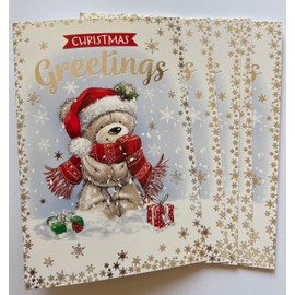 Christmas Greetings Assorted Christmas Cards Box Multi Pack of 30 Bear