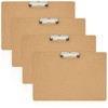 Juvale Clipboard - 11.5 x 17.4 in, Brown MDF, 4-Pack