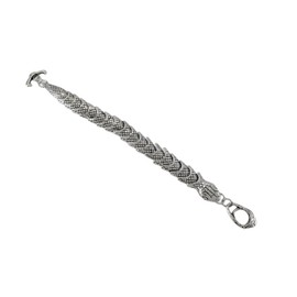 Zeckos Chrome Finished Serpent Link Toggle Clasp Bracelet