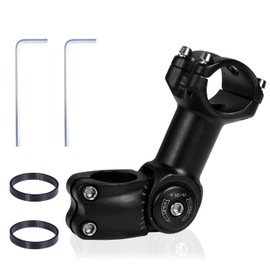 Yizhet Bicycle Adjustable Stem, 0±60° Adjustable MTB Handlebar Stem Riser for 31.8mm/1.25" Handlebar and 28.6mm/1-1/8 Steerer, Stem Extender for Mountain Bike, Road Bike (110mm, Aluminium Alloy)