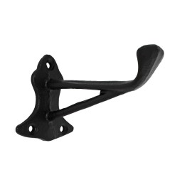 Unbranded Cast Iron Fancy Black Wall Hook Towel Coat Hat Purse Behind Door Hanger 4.25 in