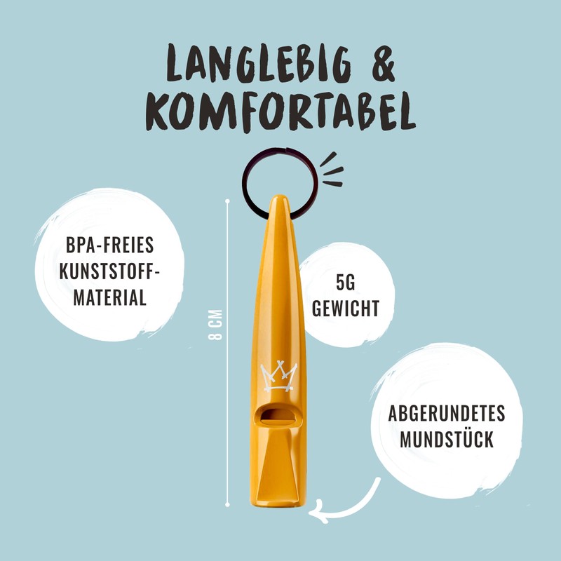 Rudelkönig Dog Whistle for Recall - Professional Training Whistle with