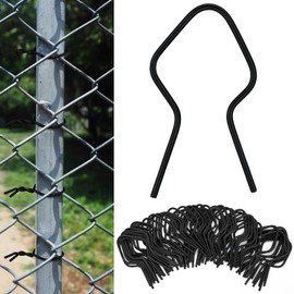 Hicarer 200 Pcs T Post Clips Metal Wire Fence Clips Galvanized Steel Tie Ez Twist Preformed Fencing Clip 11 Gauge Fence Ties for T-Posts/u-Posts (Black)