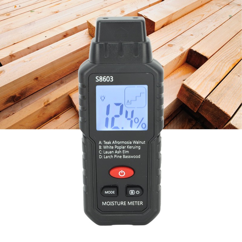 Digital Wood Moisture Meter ABS Wood Humidity Tester Light Weight