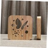 Operitacx 1Pc Hollowed Wooden Night Light Powered Pine Lamp Unique