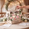 MRSUPP Wooden Wedding Card Box, Hollow Acrylic Window, 24x20x24cm