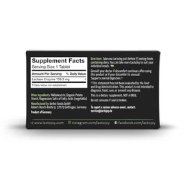 LactoJoy Lactase Pills 14,500 I 45 Pieces I Powerful Lactase Enzymes for Lactose Intolerance I Ultra Pure Lactase for Improved Digestion I No Silicon Dioxide, No Artificial Flavors, No Sucralose