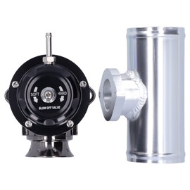 Blow Off Valve, Aluminium Billet 2.5in Flange Pipe Blow Off Valve Bov Kit with Dual Spring System Fit for Universal Type-Rs, Professional Automotive Dump Valve Replacement Accessories(Black)