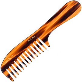 Giorgio G55 Large Coarse Hair Detangling Comb, Wide Teeth for Long Thick Curly Wavy Hair. Hair Detangler Comb For Wet and Dry. Handmade Rake Comb Saw-