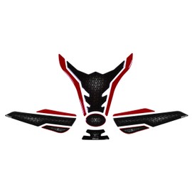 Tankpad Knee Pad Set 3D Tank Protector Compatible with Kawasaki Z900 Black Red X850062