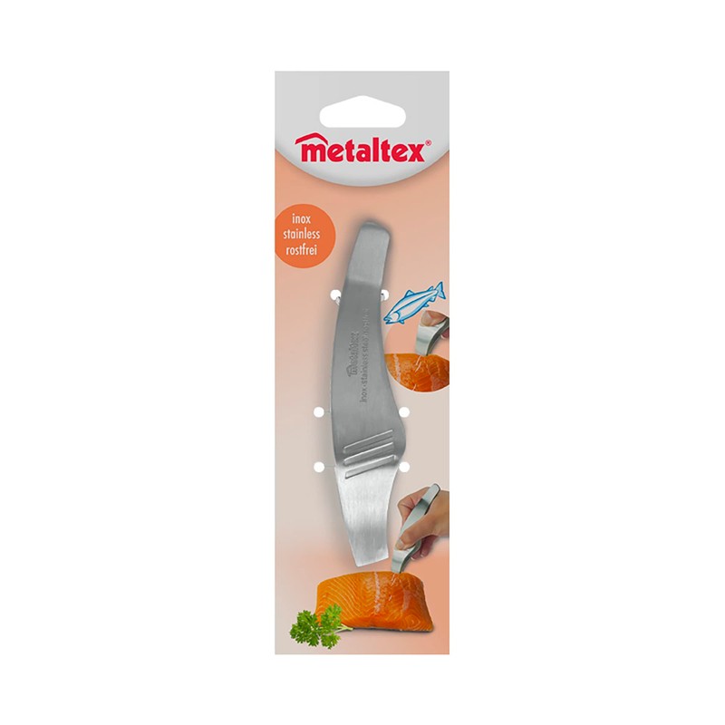 Metaltex Fish Bone Tongs of Stainless Steel, Silver