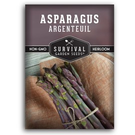 1 Pack Argenteuil Purple Asparagus Seeds for Planting with Instructions to Grow Gourmet French Asparagus in Your Home Vegetable Garden - Non-GMO Heirloom - Survival Garden Seeds
