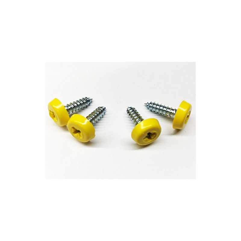 Replacement Number Plate Fitting Kit 4 Yellow Oversized Screws with