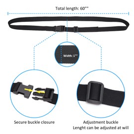 6 Pack Nylon Tie Down Straps 1" x 60" Lashing Straps with Quick Release Adjustable Buckles for Suitcases,Backpacking, Trail Camera,Sleeping Bag,Travel Belt Black