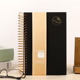 Yoment Small Spiral Notebook,300 Pages Hardcover Spiral Notebooks,5.5”x 7.5”College Ruled Notebook,A5 Spiral Bound Journal,Hard Cover Notebooks for Work Writing School,A5 Black