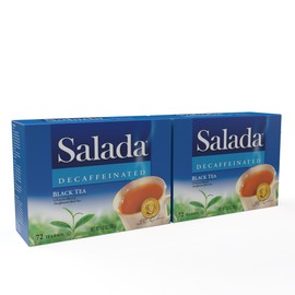 Salada Decaffeinated Black Tea Blended Strong Black Tea with 72 Tea Bags Per Box (Pack of 2) Contains Caffeine Brew Hot Flavored Rich in Antioxidants Original Blend
