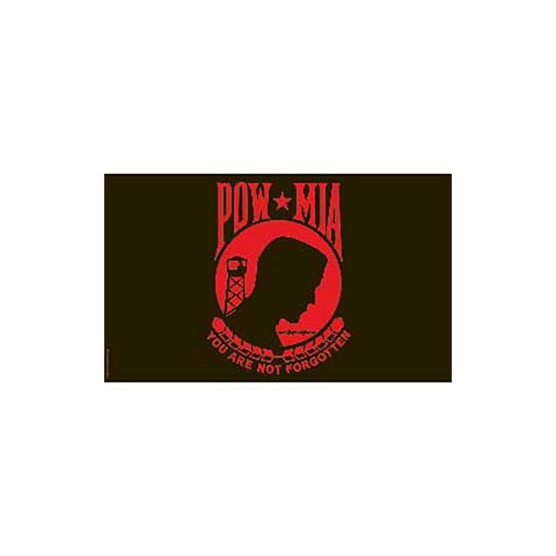 FindingKing POW MIA Flag Black & Red 3ft x 5ft