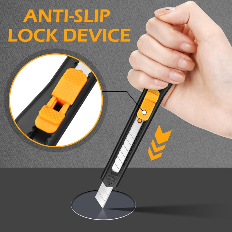 Lanties 300 Pcs Box Cutters Retractable Utility Knife Office Supplies