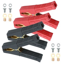 EATAKWARD 4Pcs Power Jumper Cable Heavy Duty Car Battery Clamps, 100-500A Portable Battery Charging Clip, 12V Alligator Jumper Cable End for Car and Truck Batteries