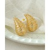 Gold Teardrop Earrings for Women, Chunky Gold Drop Statement Earrings