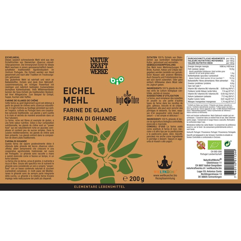 Organic Acorn Flour 200 g - Made from Stone &