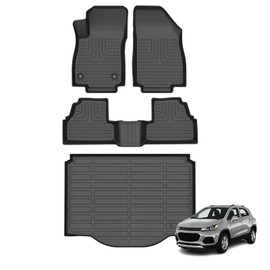 AZYT Floor Mats & Cargo Liner for Chevy Trax 2014-2023 / Buick Encore 2013-2023(Not Encore GX) All Weather Automotive TPE Set Anti-Slip Waterproof Floor Liners Accessories Black
