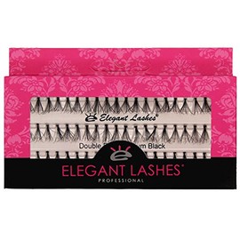 Elegant Lashes Double Flare Medium Black Individual Eyelashes (Single Pack - 1 Tray)