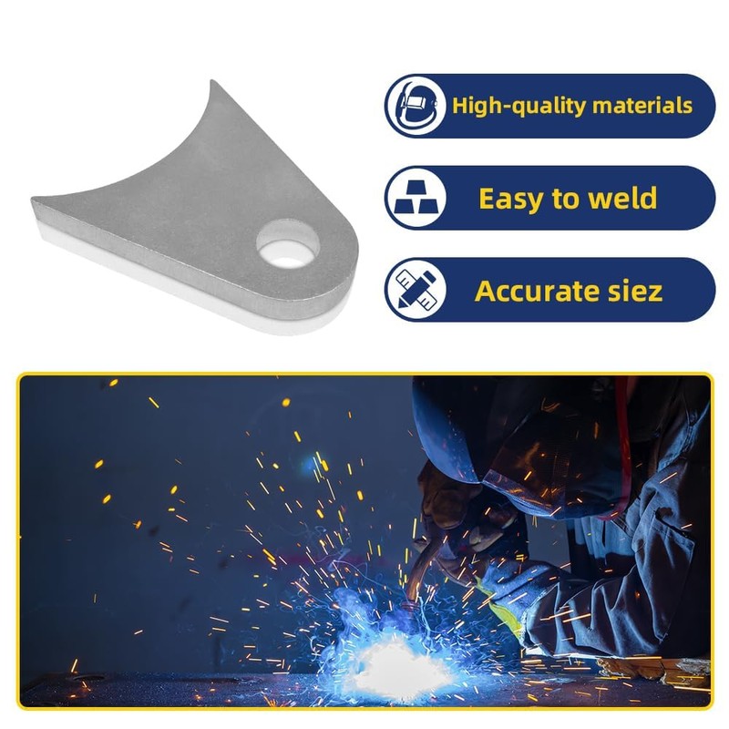 Weld-On Tabs Steel Shock Mount Brackets 2-11/16"x2-4/9"x1/4" 4-Pack
