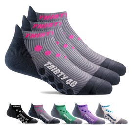 Thirty48 Compression Low Cut Running Socks for Men and Women | 15-20mmHg Compression