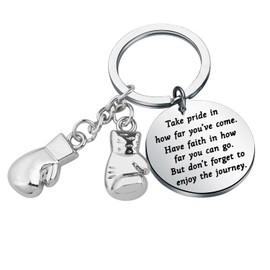 ENSIANTH Boxing Keychain Gift Boxing Gloves Keychain Boxer Fan Gift Inspiration Gifts for Boxers Boxing Coach Take Pride in How Far You Have Come (boxing ky)