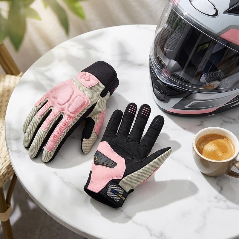 mjmoto Women's Motorcycle Gloves Pink M