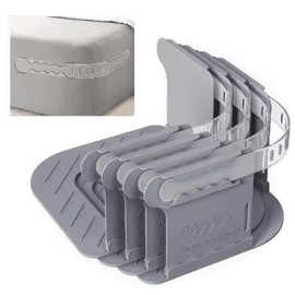 fenghangeng Bed Sheet Holders for Corners,Heavy Duty Locks Accessories Straps Set of 4 (Grey)