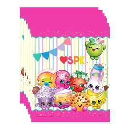 Shopkins Birthday Party Supplies Favor Bundle includes Loot Bags, Bracelets, Pencils, Stickers, Tattoos