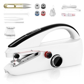 Hand Held Sewing Machine for Hemming: Two Speed Portable Mini Sewing Machine for Beginners, Adults, DIY, Home, Travel Supplies, White