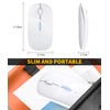 Anmck Wireless Mouse Rechargeable,[Battery Level Visible] 2.4G Silent Ultra Slim