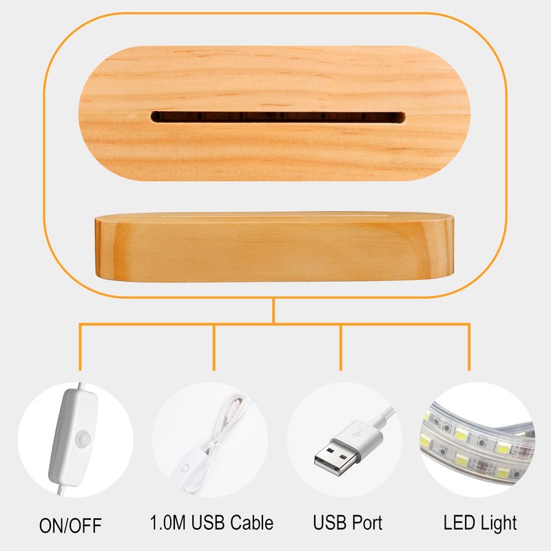 Guitar 3D Illusion Optical Night Light LED Bedside Table Lamp