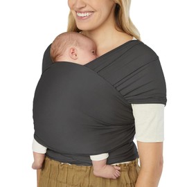 Soft Cotton Baby Wrap Carrier - Adjustable Infant Sling for Newborn to 2 Years, Hands-Free Babywearing for Parenting, Shopping, Travel - Breathable & Lightweight (Black)