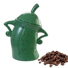 GUAOOYY Canister with Attitude, 27OZ Plastic Coffee Canister with Lid, Cookie Jar, Cute Airtight Food Storage Container, Pantry Jar for Loose Tea Sugar Spice, Snack, Coffee Bar Decor (Green)