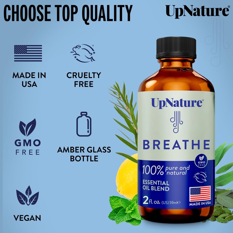 UpNature Breathe Essential Oils Blend (Large 2oz) Essential Oils for
