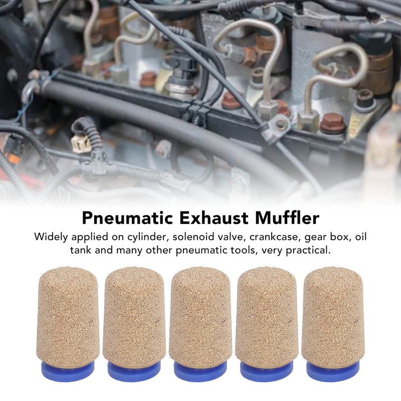 5Pcs Pneumatic Exhaust Muffler Pipe Connection Noise Filter Brass Silencer