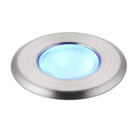 Saxby 92012 Cove Round Marine Grade Stainless Steel IP67 Outdoor Decking Blue LED Buried Uplighter