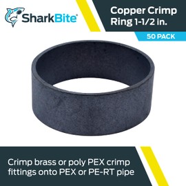 SharkBite 1-1/2 Inch Copper Crimp Rings, Pack of 50, PEX Pipe, PE-RT, 24677
